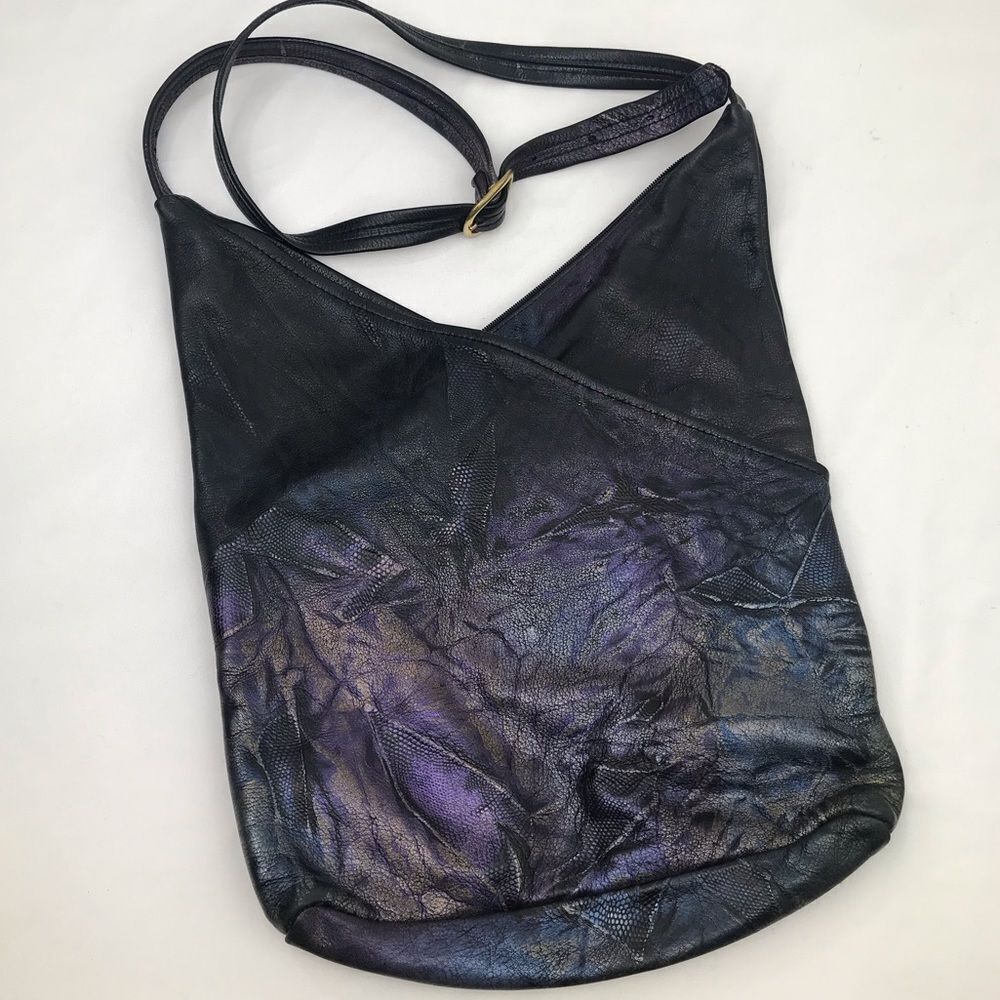 Vintage Black and Purple Shoulder Bag